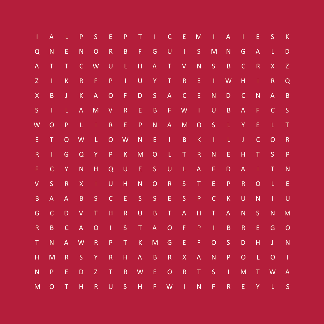 Info4PI's tweet photo. The 10 Warning Signs of #PrimaryImmunodeficiency may not seem obvious at first, but if you or your child experience 2 or more, it's time to visit a physician. Can you spot the #10WarningSigns in this word search? Check our next tweets for the word list and answer key 🔍 (1/3) https://t.co/70hoQbJ2vR