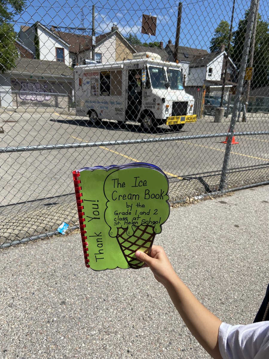 StHelenCS's tweet photo. Ice cream truck is at St. Helen School   Thank you Trustee D’Amico.  ⁦@TCDSB⁩ ⁦@TCDSBdirector⁩ ⁦@TCDSB_JWujek⁩ ⁦@TrusteeDAmico⁩ ⁦@StHelenCS⁩ https://t.co/03NBc968cU