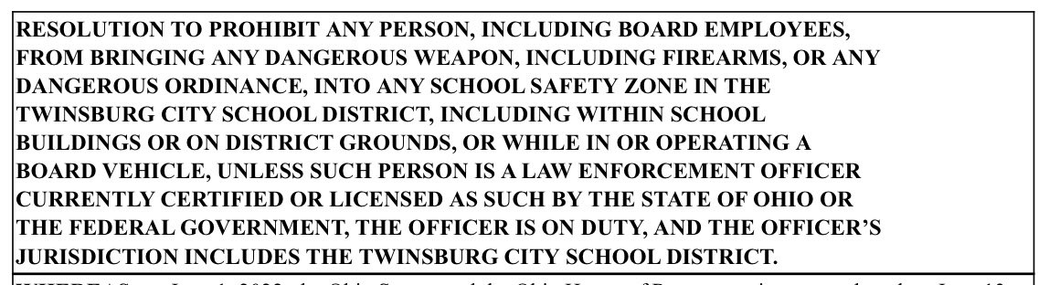 Rep. Casey Weinstein 🇺🇸 (@repweinstein) on Twitter photo 🚨 OH-37’s Twinsburg Schools led the way and UNANIMOUSLY passed a resolution to push back against <a href="/ohiogop/">Ohio Republican Party</a> efforts to bring guns into our kids’ classrooms.
WAY TO GO! 💪🏻 🚨 OH-37’s Twinsburg Schools led the way and UNANIMOUSLY passed a resolution to push back against <a href="/ohiogop/">Ohio Republican Party</a> efforts to bring guns into our kids’ classrooms.
WAY TO GO! 💪🏻