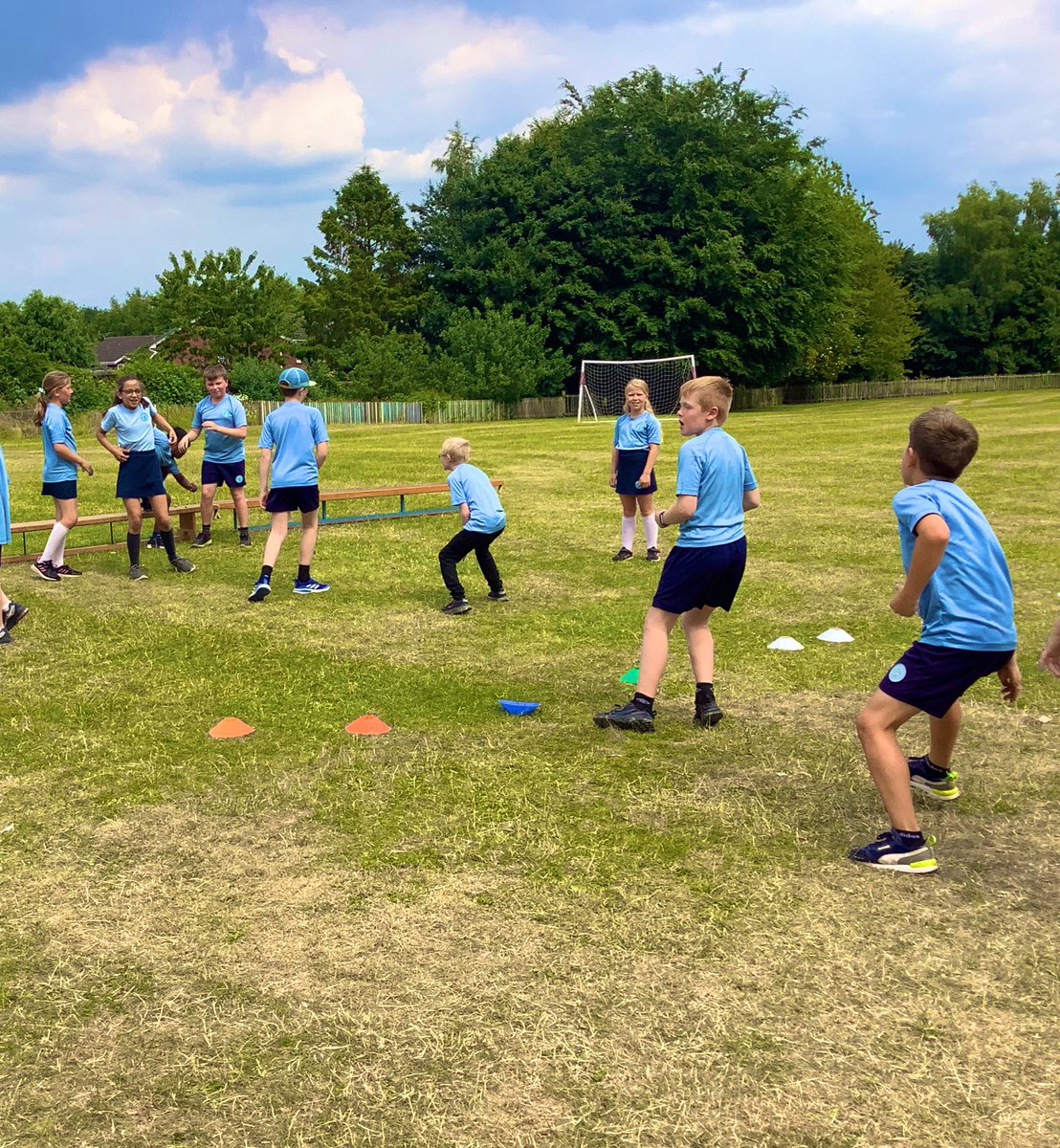 year5wja's tweet photo. A glorious afternoon playing Benchball to help gain points for Sports Week. Team spirit in abundance and we all had fun! Ibbotson were crowned the winners of 5ZG’s match. @WhitchurchJun @whitchurchCEFed https://t.co/HzO58A8deG