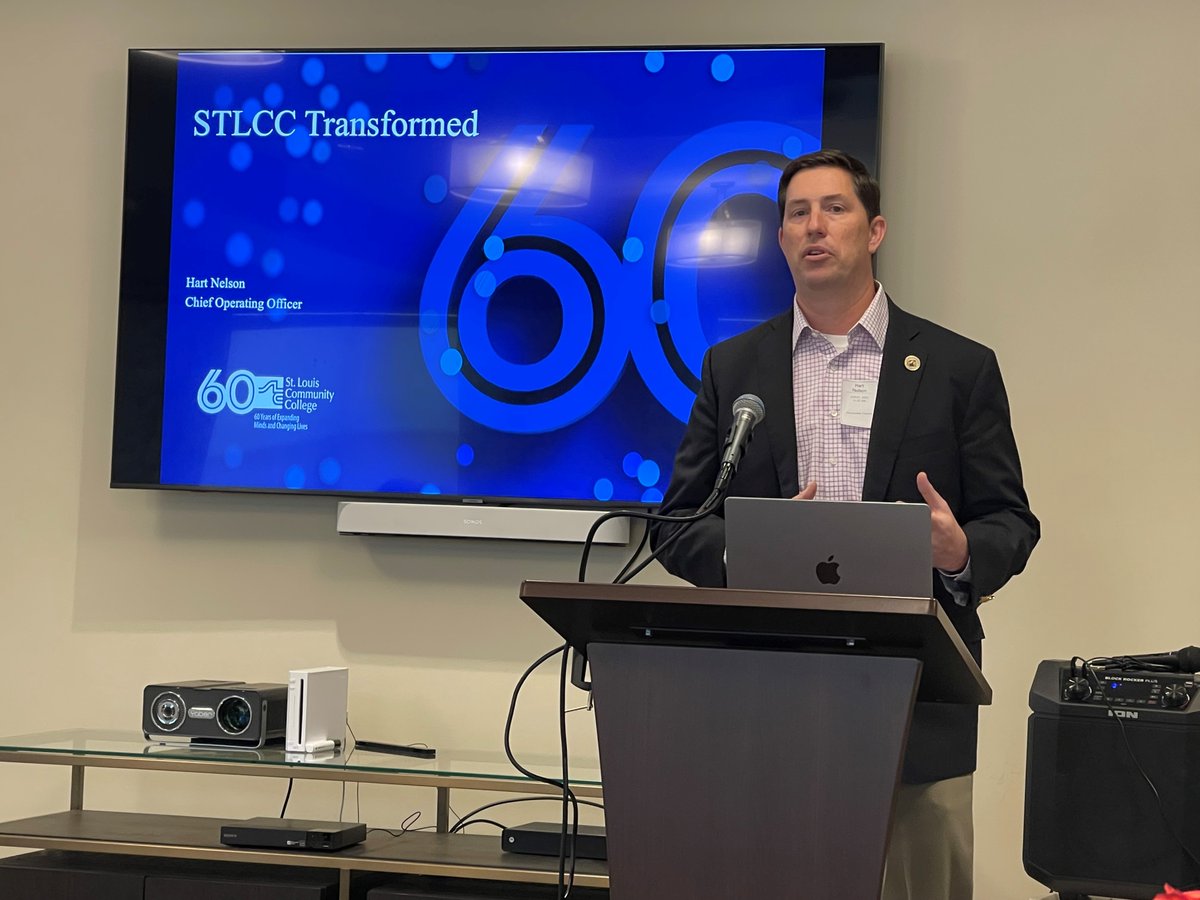 Hart Nelson, chief operating officer for STLCC, shared at Clayton Chamber of Commerce's "Lunch with a Leader" the progress of STLCC Transformed. Each campus will get two new buildings over the next several years to better serve our community. #stl #stlouis #highered #transformed