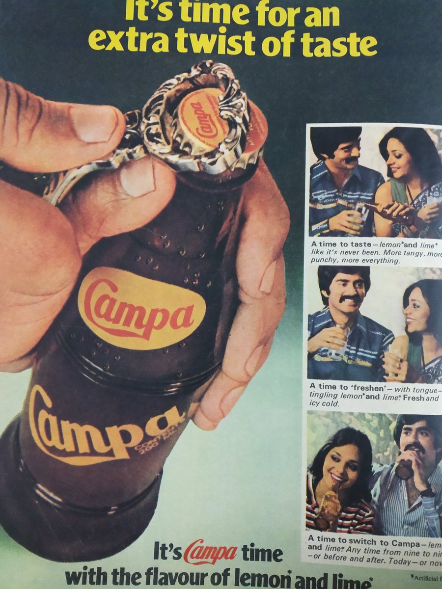 IndiaHistorypic's tweet photo. 1970s - 1990s :: Soft Drinks In India

Gold Spot 
Campa Cola
Coca Cola
Thums Up
Limca
Pepsi 
Kanche Wali Bottle Soda 

Which One Is Your Favourite ? https://t.co/qyjGadD6Zs