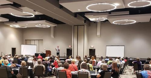 SleuthsinkSl's tweet photo. @readstevenjames at #betweenthepagesconference in #springfieldmo  Great success.  Stay tuned for next year. https://t.co/STHBVzlDqY