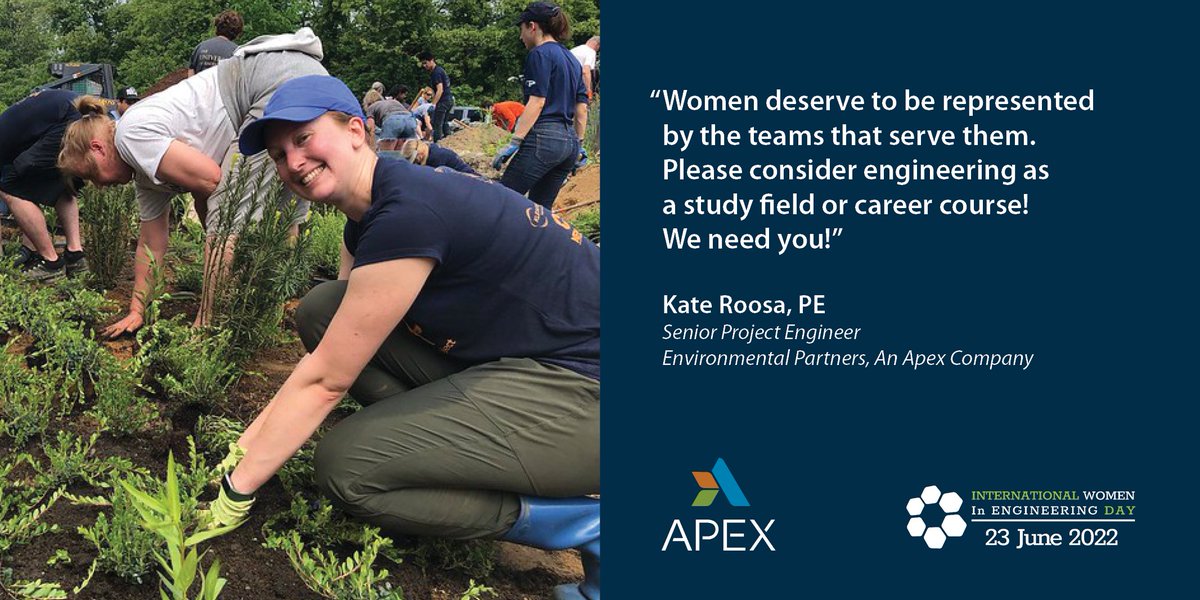 ApexCos's tweet photo. Engineering needs more people to help collaborate, innovate, and build systems that are community-focused. Women deserve to be represented by the teams that serve them. Please consider engineering as a study field or career course! We need you! - Kate Roosa

 #ApexFamily https://t.co/yYca577YOl