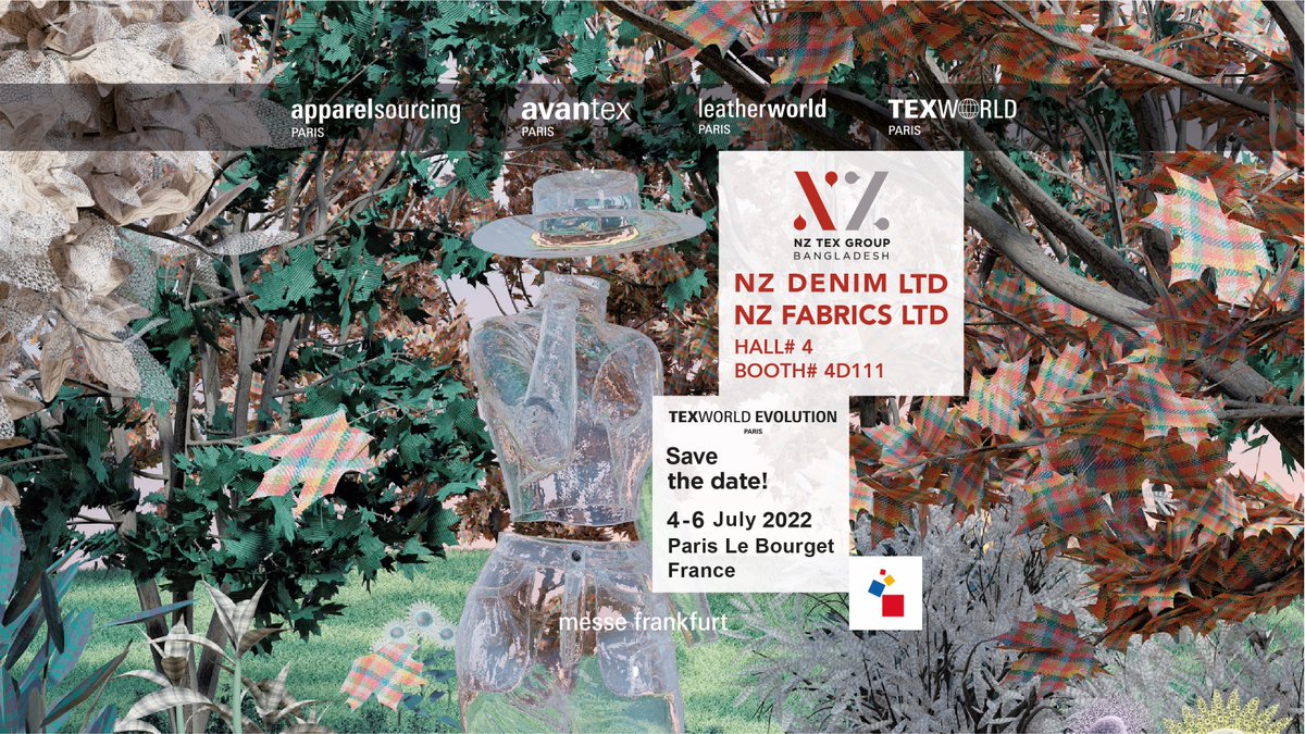 nztexgroup's tweet photo. NZ taking the stage of Texworld Evolution Paris from 4 July - 6 July 2022 with AW23/24 #denim &amp; #woven fabrics collection that demonstrates: #innovation #sustainability  #traceability and care about people &amp; planet. #nztexgroup #nzdenim #nzfabrics #texworldevolutionparis https://t.co/JJkwtVUbzP