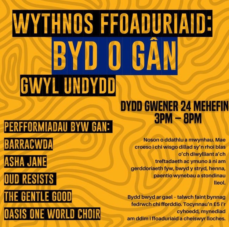 Asha Jane yn cymryd drosodd! Ymunwch â’r artist amlddisgyblaethol <a href="/TheAshaJane/">Asha Jane</a> draw ar ein Instagram yfory am flas o’r digwyddiad, gyda pherfformiadau byw gan artistiaid anhygoel.
 
📅Dydd Gwener 24 Mehefin
📍Instagram <a href="/waicymruwales/">WAI Cymru Wales</a>
 
Tocynnau’r ŵyl 👉oasiscardiff.org/Event/refugee-…