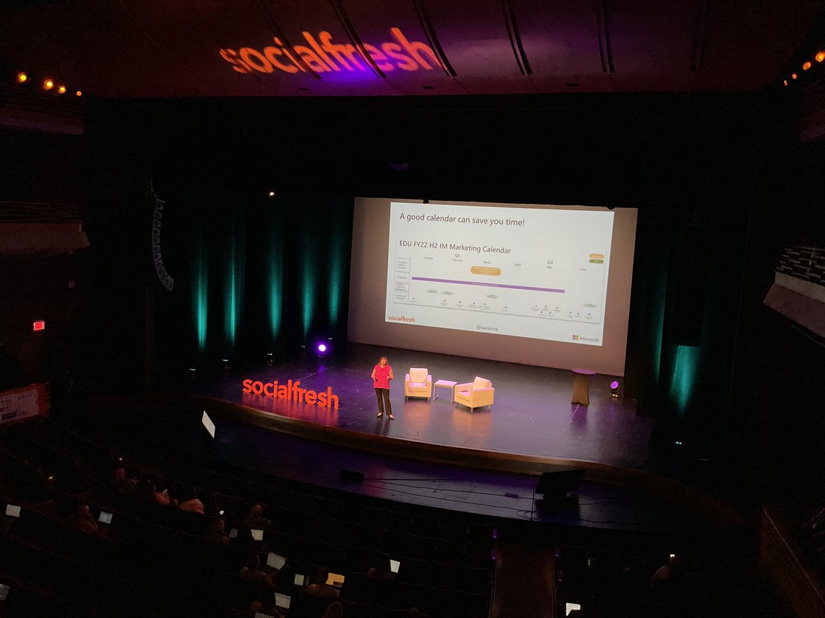 Good social strategy planning includes…

1. Start with goals, but don’t set and forget them
2. A good calendar leads your content plans 
3. Make cultural moments relevant to your brand
4. Partner with creators
5. Amplify great UGC 

@Karianne at #socialfresh #smm