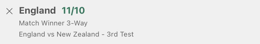 JPDTipping's tweet image. 🏏🏏🏏CRICKET🏏🏏🏏
ENGLAND TEST MATCH WIN
Have to have patience with this one
WIN BET 💵