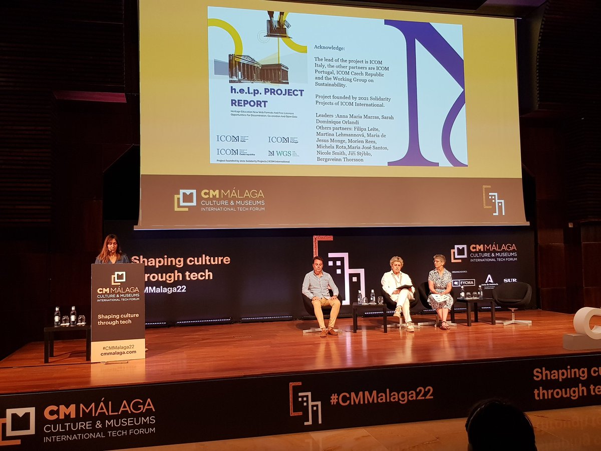 FaimpAvicom's tweet photo. .@michelarota @icom_italia introduced @IcomOfficiel #Sustainability working group #ICOM_WGS objectives &amp; activities &amp; #Help project objectives report. Is important suporting small museums &amp; training #MuseumProfessionals. Our colleague @annamao is working with her https://t.co/ls91mdYSP9
