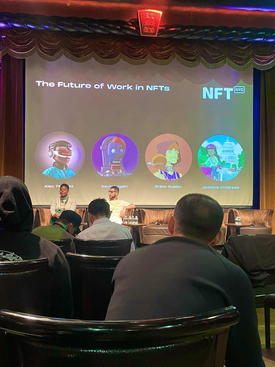 ColliverEmilya's tweet photo. The future of work in NFTS @DrewAustin @BitMember @jessicachildres #NFTNYC2022 https://t.co/TGmQwckAam