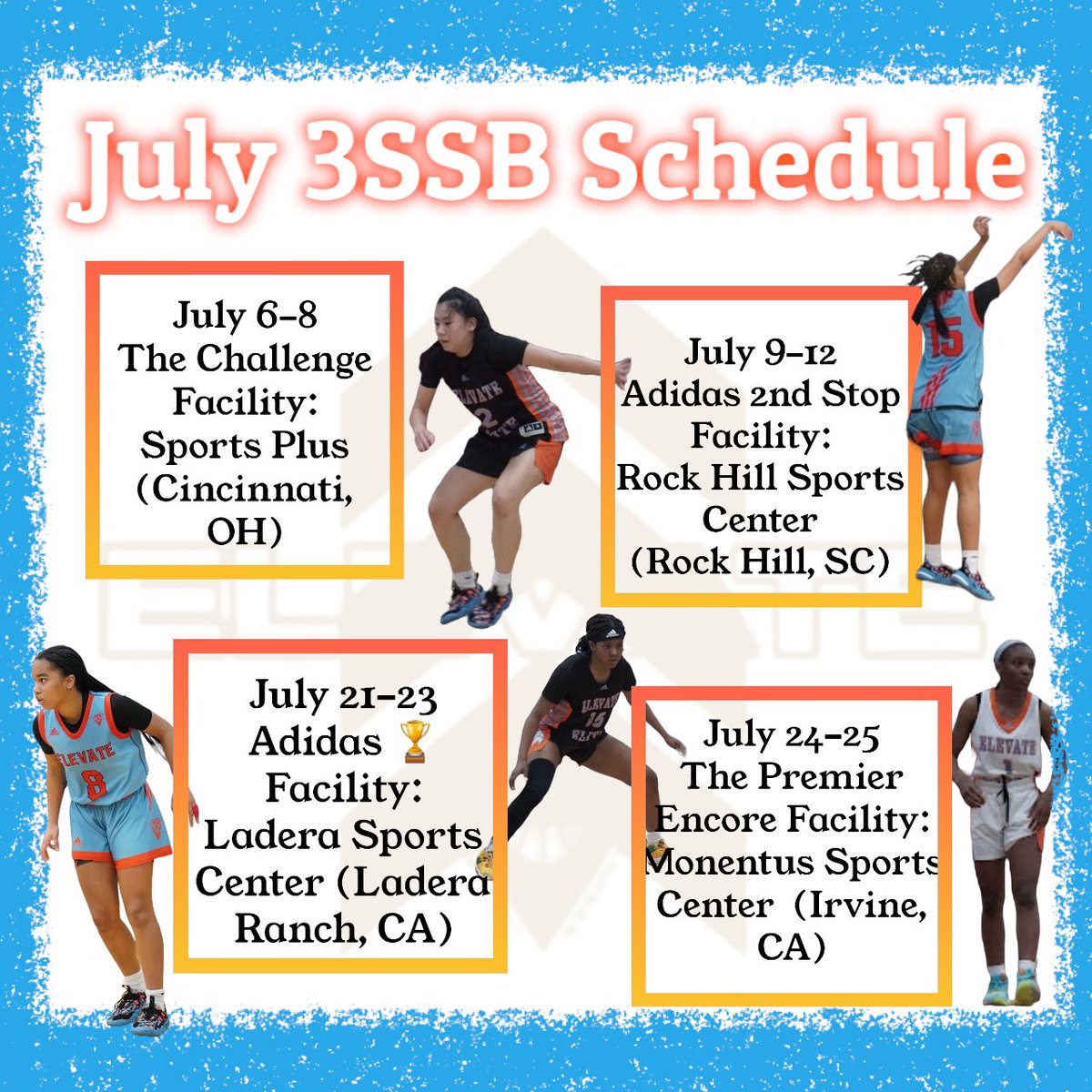 Elevate_Elite's tweet photo. A lot of coaches have been asking and we wanted to share. Don't miss out on the 3SSB teams this July! Loaded with talent across all teams! ⏫️ #3SSB #3StripeLife #EYG https://t.co/S8eysW0umr
