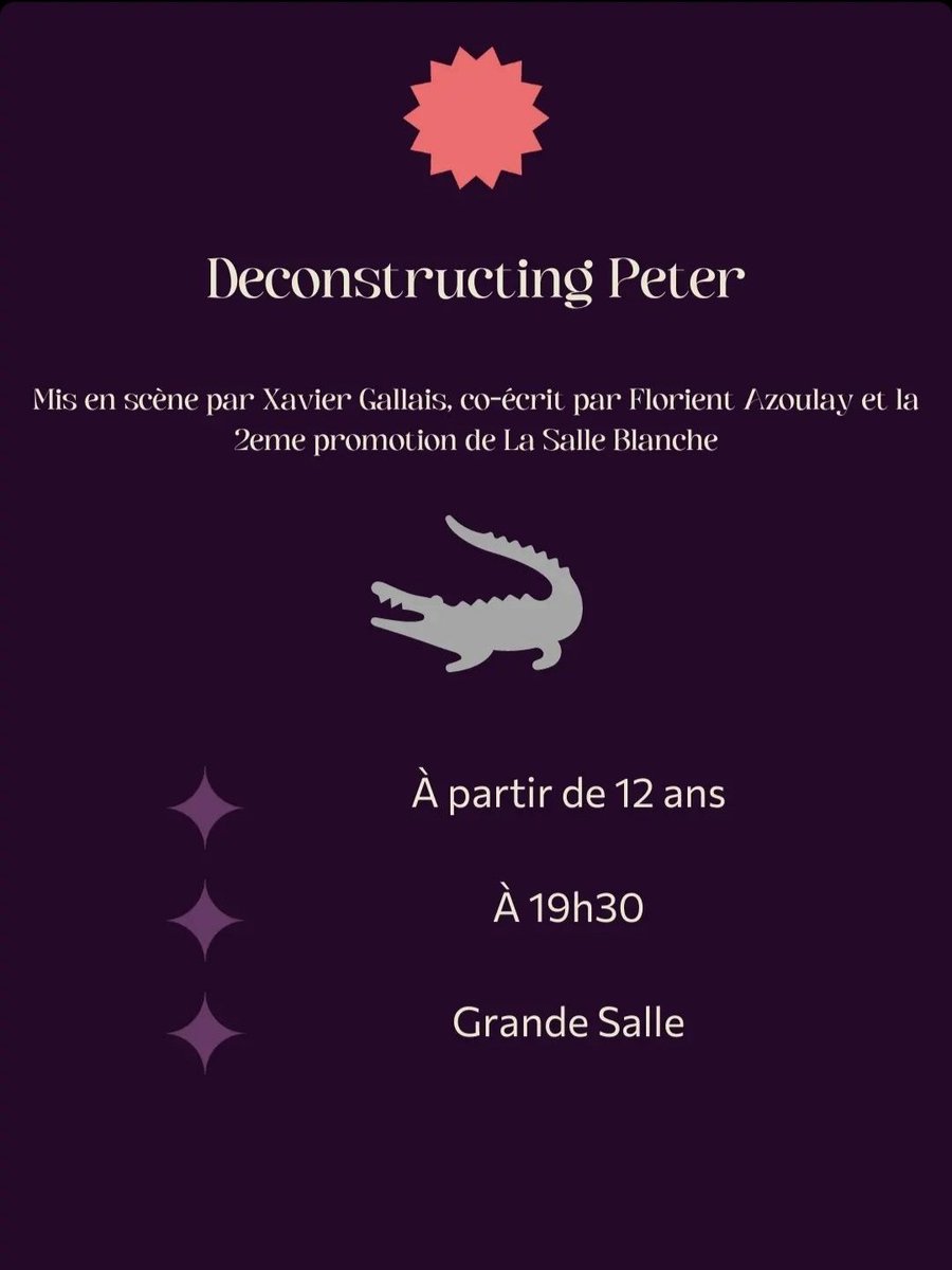 scenoscope's tweet photo. Vous ne savez pas quoi aller voir dans ce foisonnement de propositions ? on vous conseille !
💡Vous voulez découvrir sur scène les stars de demain ? 
➡️Allez voir Deconstructing Peter, version explosive de Peter Pan par l'école La Salle Blanche
🗓Résas https://t.co/nfM9EQoFnd https://t.co/3DHILjQLSi