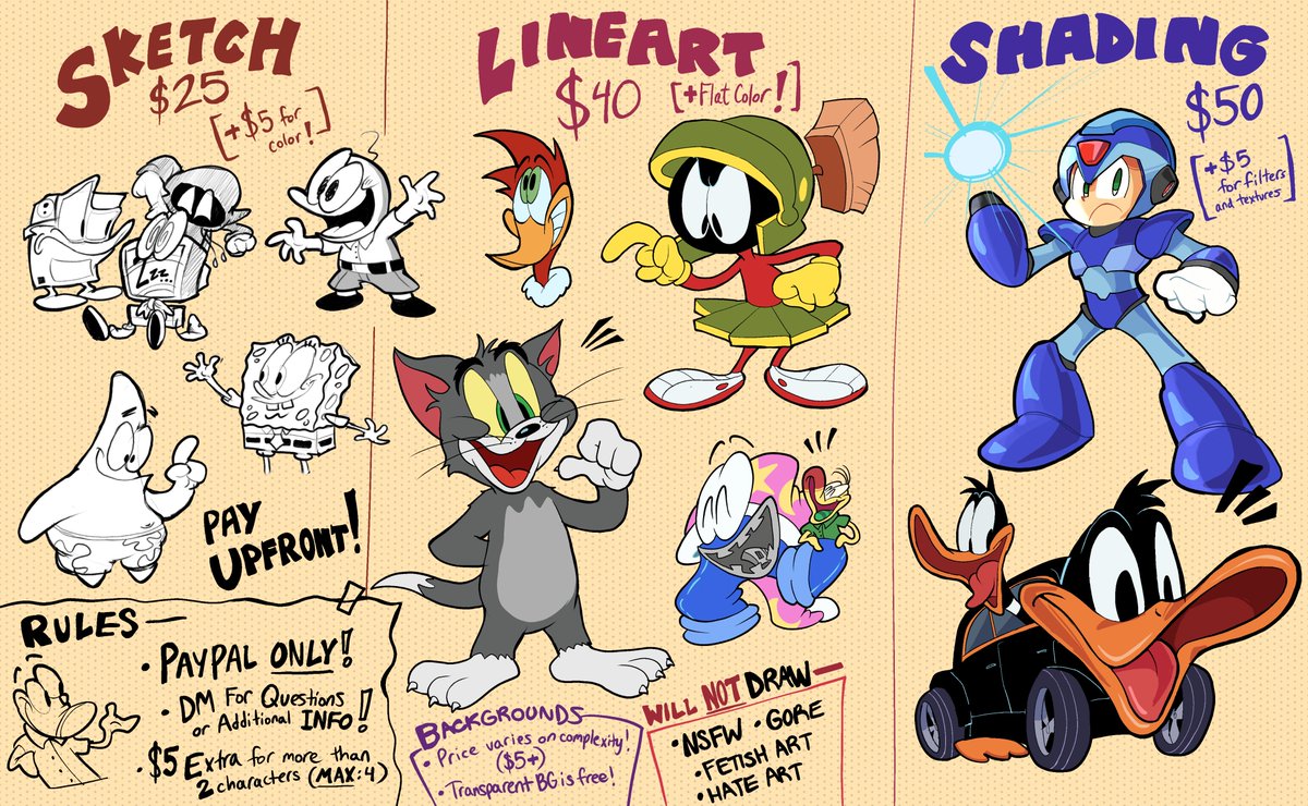 loopa23's tweet image. Finally opening commissions! I'm only taking 6 slots right now so first come, first serve! DM me if you are interested!

Retweets would also be appreciated!!