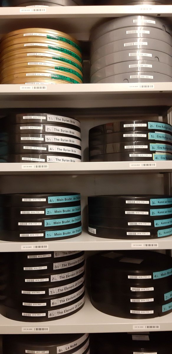 BrigitteTroyon's tweet photo. Passionnante visite guidée des archivistes et bibliothécaires CICR aux archives filmées de la cinémathèque suisse à Penthaz. Les archives filmées du @ICRC sont conservées dans leurs locaux à une température de 7 degrés. Merci @cinemathequech ! https://t.co/PRT1dqQPuf