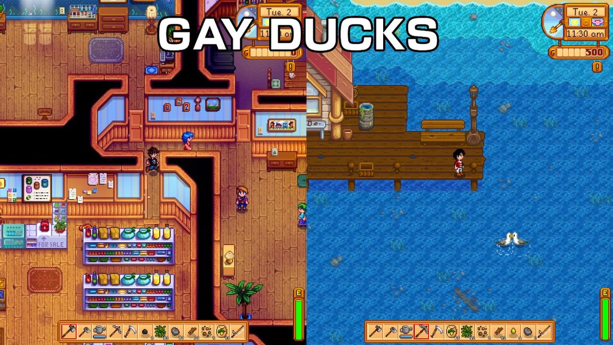 burgcheezer's tweet photo. another funny thing i found on my switch; happy pride!!!! #StardewValley #Gay #NotDucks #NintendoSwitch https://t.co/xg8cXscEKW