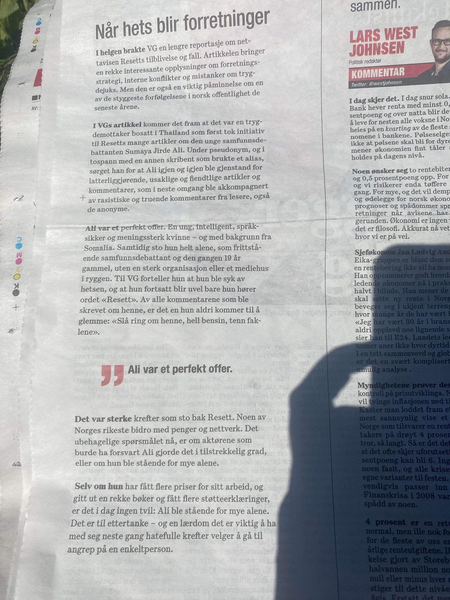 Jeg har ikke villet kommentere saken, men jeg vil bare få sagt hvor sterkt det var for meg å lese dette. Takk