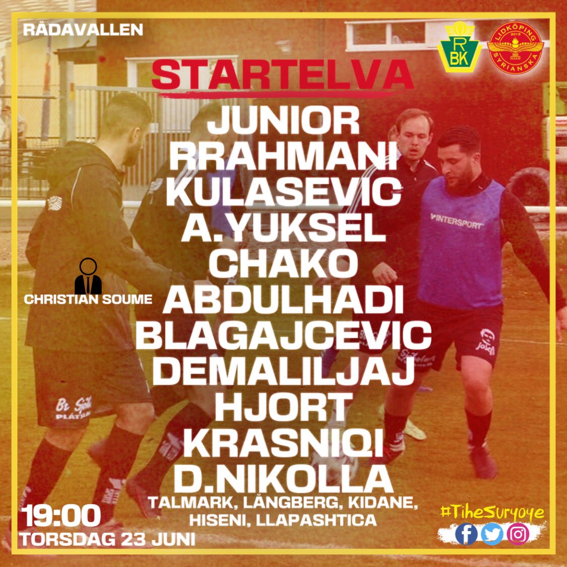 🔴STARTELVAN🟡

Matchstart 19:00

#tihesuryoye❤️💛
