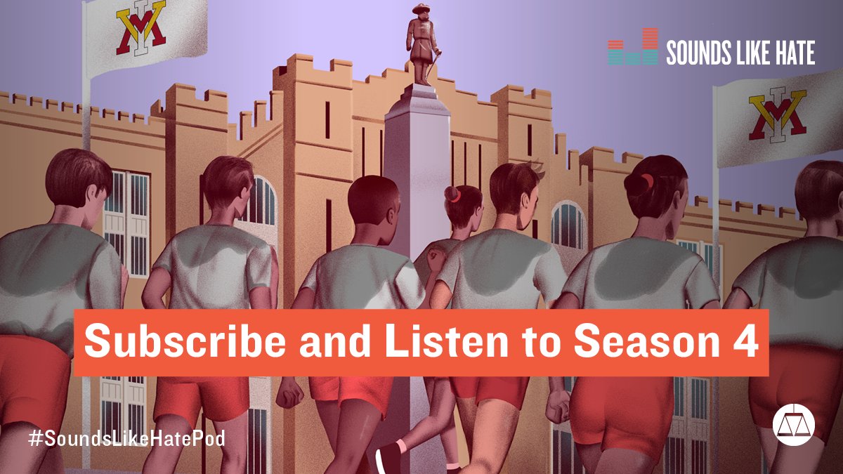 splcenter's tweet photo. #SoundsLikeHate Season 4 has a new episode out!
Part II of โWake-Up Callโ opens with Matriculation Day at the Virginia Military Institute in Lexington, Virginia, with the statue gone and new Black leadership, sweeping changes are afoot.
Listen here: https://t.co/SMj2W1ux1p https://t.co/MLot3XaWVL