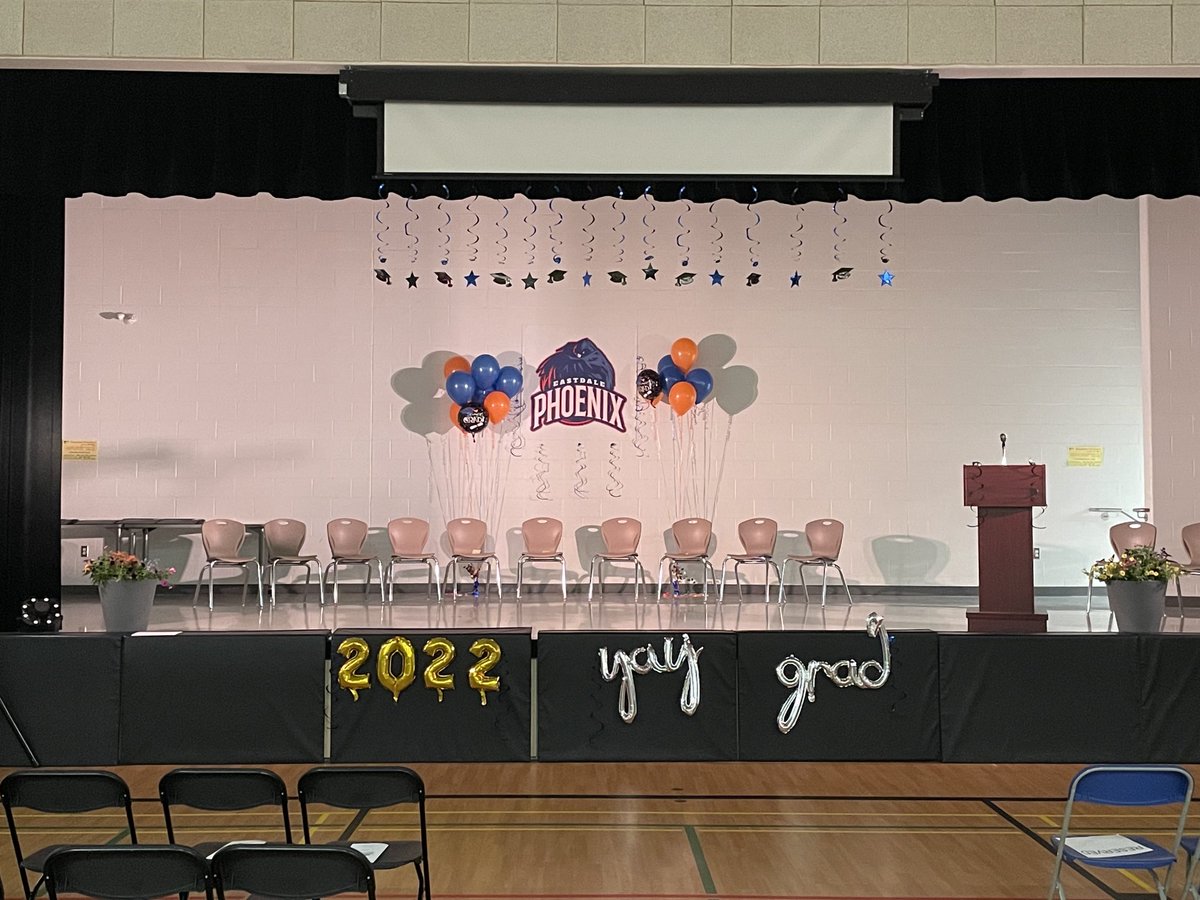 Our first in person grade 8 Commencement!  We are waiting for the festivities to begin!  Congratulations to all of our grade 8’s we are proud of you!