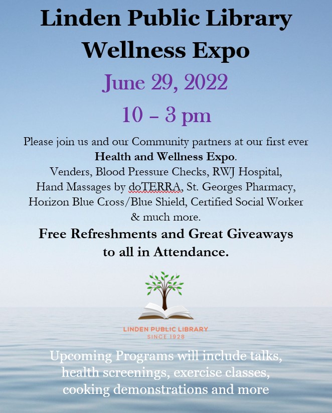 Join us with our community partners as we kick off the library’s health and wellness programming over the coming months.  Free promotional items and giveaways to all in attendance at the Wellness Expo event.