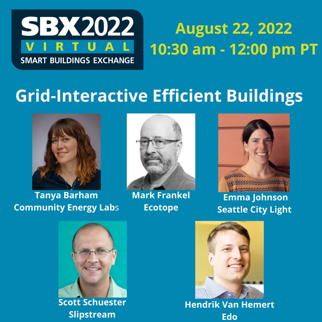 SBC_PacTower's tweet image. Join us virtually for the SBX2022 Grid-Interactive Efficient Buildings (GEBs) session on August 22nd! View the full event agenda &amp;amp; register for free at sbxconference.org

#sbxconference #sbx2022 #gridinteractivebuildings #smartbuildings