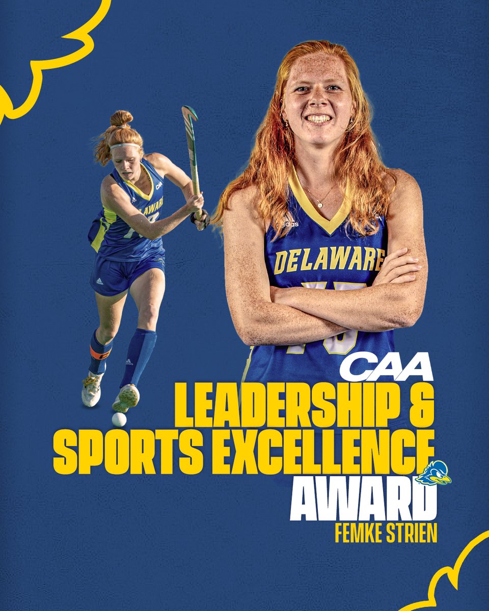 Delaware_FH's tweet photo. Congratulations to Femke Strien on being named the @CAASports Leadership and Sports Excellence Award winner for field hockey!! There is no one else more deserving of this award!!
📰 https://t.co/IhxON6Zc8g
#DEHO x #BlueHens 🏑 https://t.co/yT1y6BNBmP