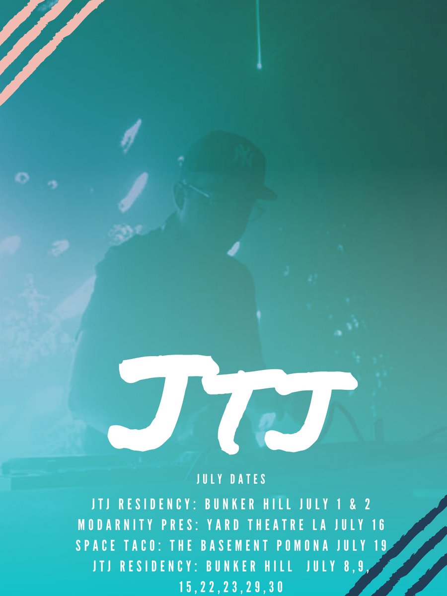 dj_jtj's tweet photo. My July dates I'll be all over southern Cali next month 🕺🏽 #dj #jtj #jeffeljefe #dadbodrecords #bunkerhill #spacetaco #modarnity https://t.co/RkL45Qeqw6
