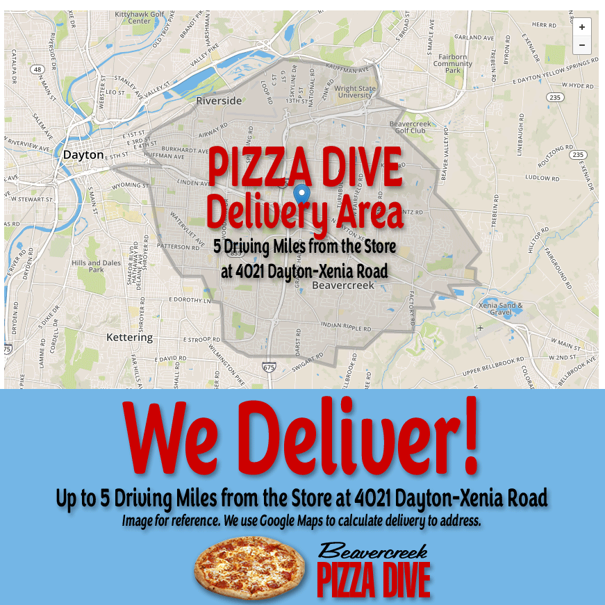 BCPizzaDive's tweet photo. Delivery &amp; Curb Service
Delivery up to 5 driving miles from the store. 
Check availability here: https://t.co/SVaOv0iLzD 
https://t.co/NKl7lcjBUR
https://t.co/r96txi0aUB

🍕BEAVERCREEK PIZZA DIVE🍕
📞937-431-8669
📱Text "Beavercreek" to 33733 for the app
💻https://t.co/5H4QNZHNz0 https://t.co/pjRn8JFAzl