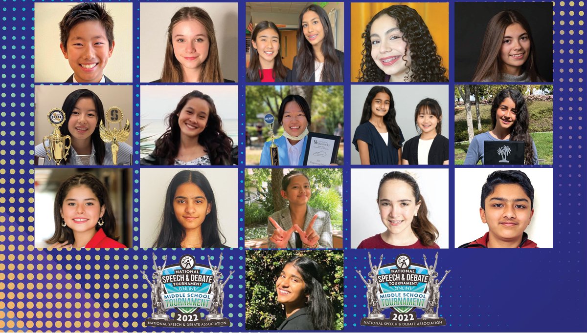 speechanddebate's tweet photo. 🎉 Congratulations to our 2022 middle school National Champions!  @sviusd @VillageVikings @BrownsvilleISD @ShrewsburyPS @VillageVikings @pylusd @harkerschool @AHSBroward @jeffreytrailms @tustinusd @NysmithSchool @OronoMS https://t.co/OC7FDridly