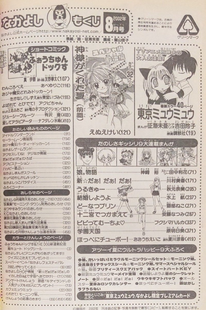 ╭━━━━━━━━━━━━━━━╮ 「なかよし」あの頃の連載作品