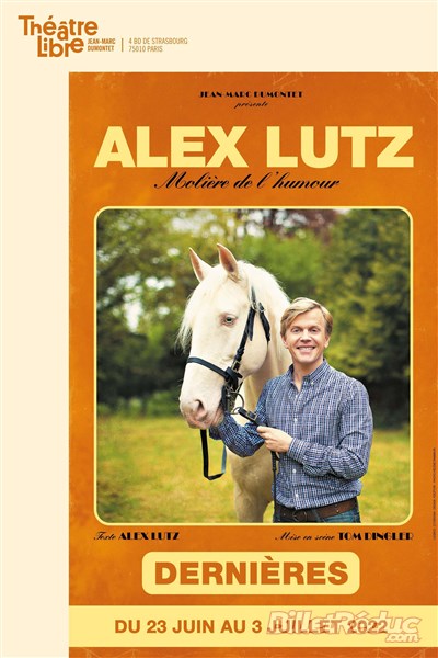 Offre exceptionnelle : #AlexLutz - @TheatreLibre_ Huit petites dates à partir de ce soir pour voir les dernières de son spectacle récompensé par le Molière de l'humour ! 🎟 bit.ly/3OzW59J