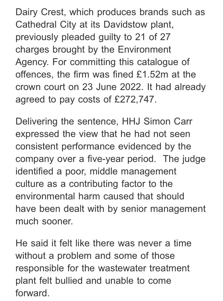 Do you buy cathedral city cheese? Then give this a read. Just dropped from the environment agency. #riverpollution