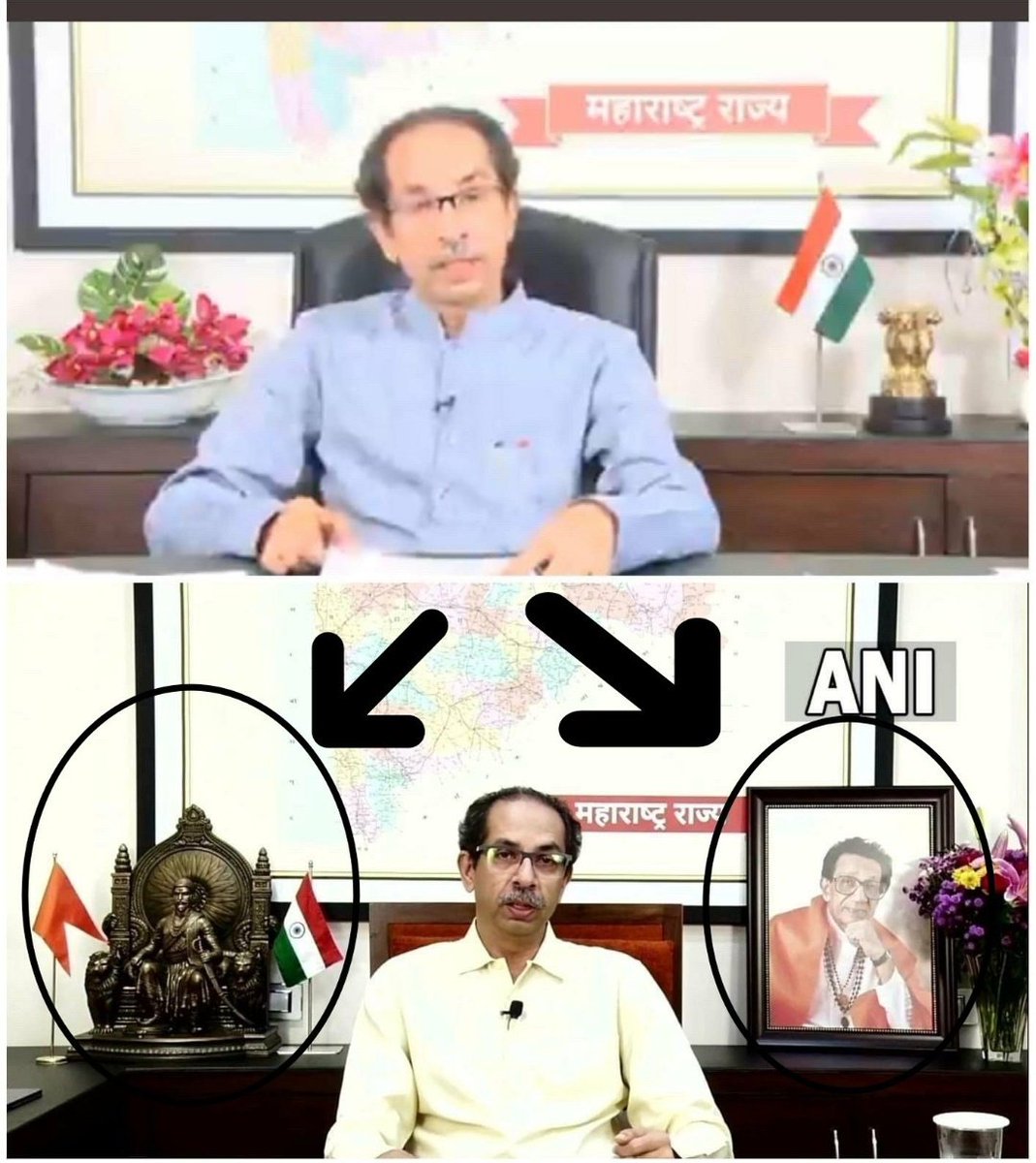 sh3mal's tweet photo. 1st pics In Power 
2nd Pics without Power 👇👇

#SanjayRaut 
#Eknath_Shinde 
#UddhavThackarey 
#MahaVikasAghadi
#MaharashtraPoliticalCrisis 
#MVACollapses https://t.co/Vu9DzvwYii