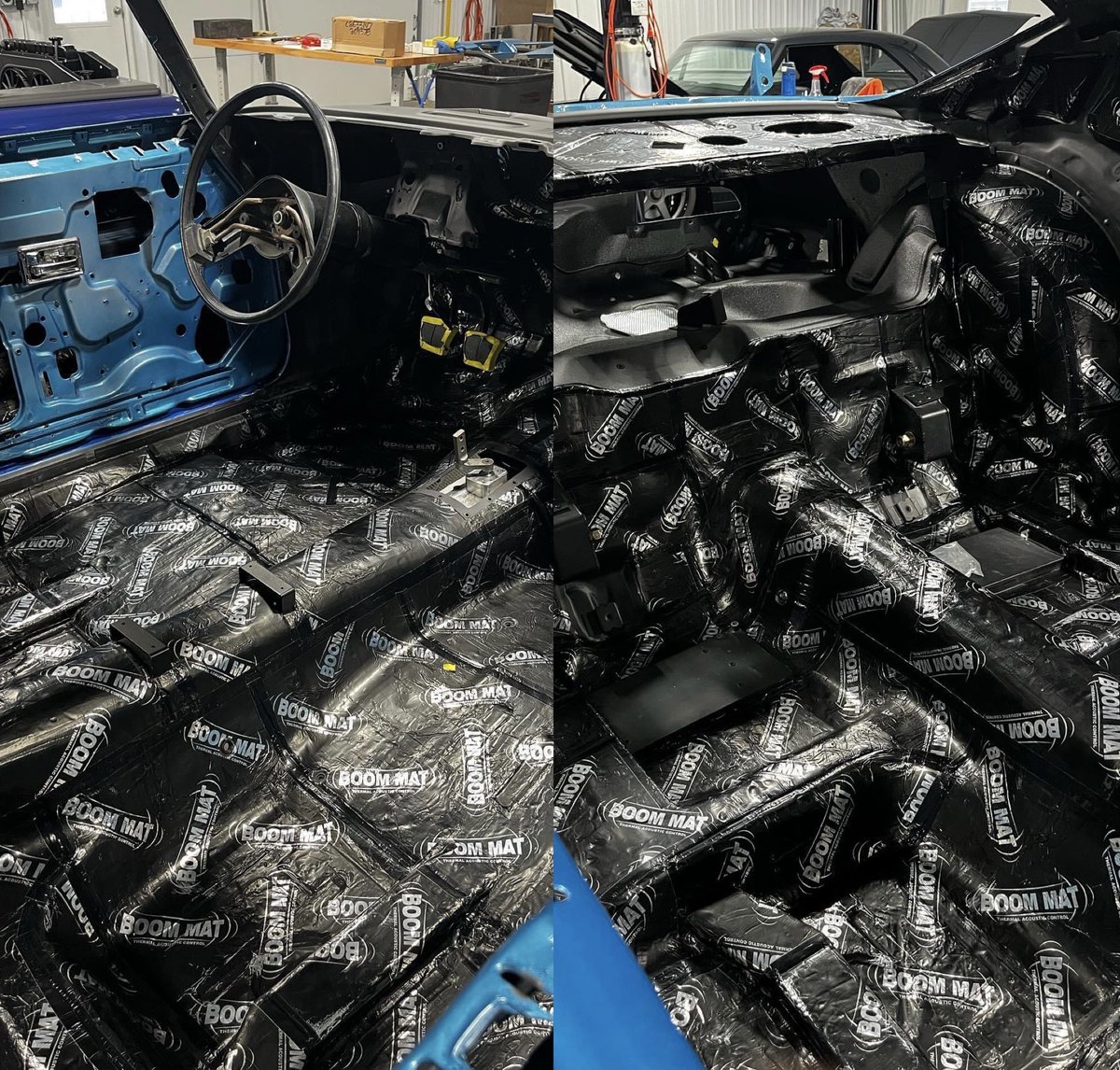 DesignEngInc's tweet photo. The BBT Fabrications crew making sure that interior comfort is not overlooked on this ‘70 Trans Am build, with the install of Boom Mat Vibration Damping material! Say goodbye to those annoying squeaks and rattles while out cruising.
#DesignEngineeringInc #DEI #BoomMat #BBTFab https://t.co/WzwPs6dpw2