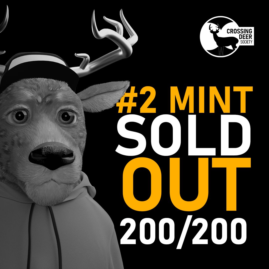 Our second mint is over!! 🔥🔥🔥🔥
All 200 NFTs sold out! Thank you everyone who participated! One more mint before our public sale! 

We have some good news coming to those who missed our minting so keep an eye on our page!

#NFTs #mint