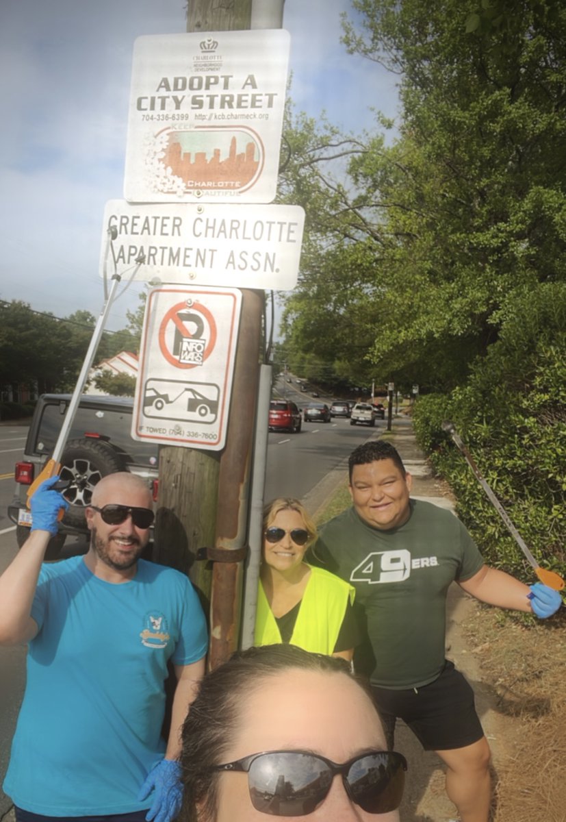 GCAA's Green Committee &amp; volunteers out for our second quarter #adoptastreet program! #KeepCharlotteBeautiful