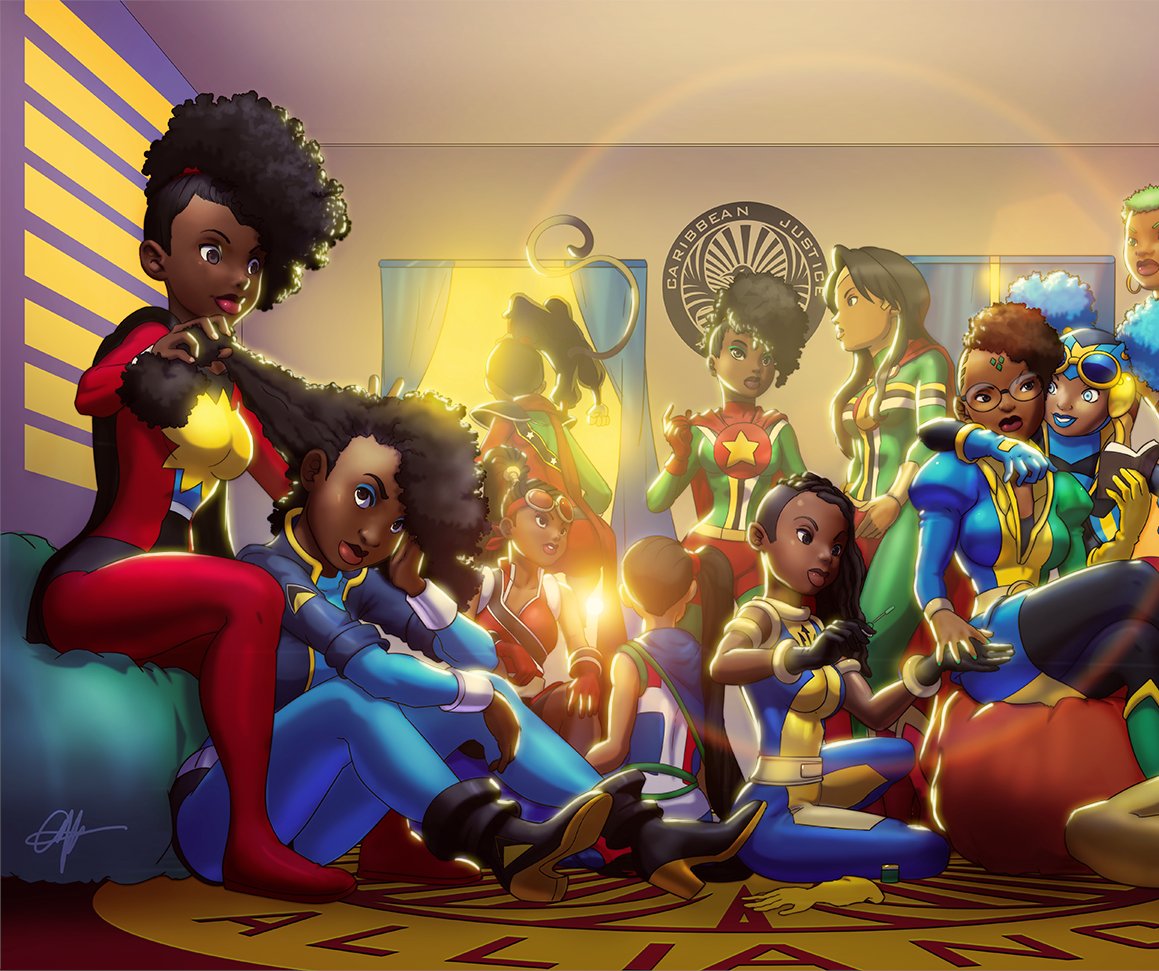Caribbean Super Ladies. #digitalart #caribbean