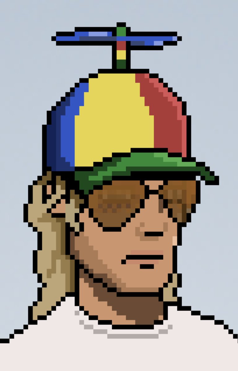 "The guy who sold me this hat said you can never be sad if you're wearing a propeller cap! I want a refund."

#NFT #NFTCommunity #pixelart #pfp #pfpNFT #freemintNFT