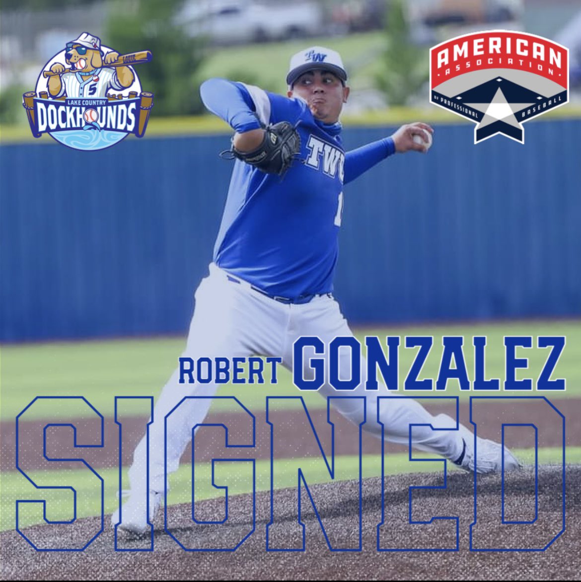 Congratulations to <a href="/robgonzo_13/">Robert Gonzalez</a> on signing a Professional Contract with the Lake Country DockHounds in the <a href="/AA_Baseball/">American Association</a> League! #TWU