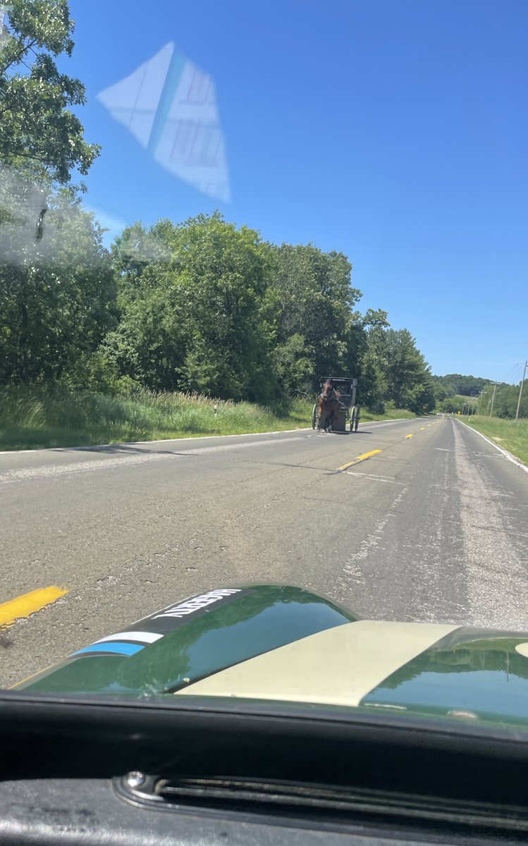 IntrepidAutoist's tweet image. Had to work around the horse drawn carriages in Wisconsin today.