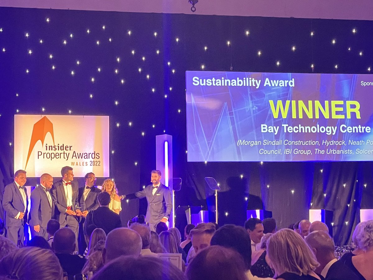 dwchumphrey's tweet photo. Well Done Morgan Sindall, IBI and Hydrock for winning Sustainability Award of the year at the Insider Wales Awards #WalesProp #MorganSindallC #Hydrock #IBI #NPTCBC https://t.co/nfNmKgfUmb