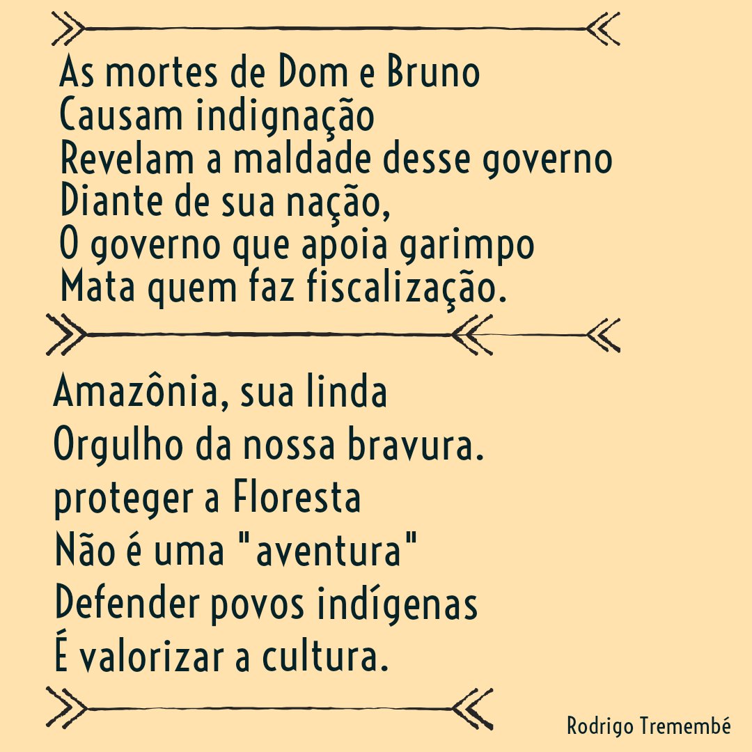 rodrigotremembe's tweet photo. Poesia/ Cordel #JusticaParaDomEBruno 
#foramarceloxavier https://t.co/IFhKGtRUv6