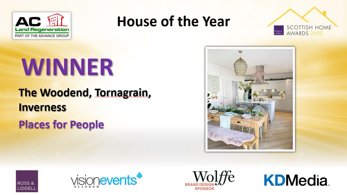 homeawards's tweet photo. The WINNER of the House of the Year sponsored by AC Land Regeneration is The Woodend, Tornagrain, Inverness by @placesforpeople #homeawards #scottishhomeawards https://t.co/TeWBZcehPJ
