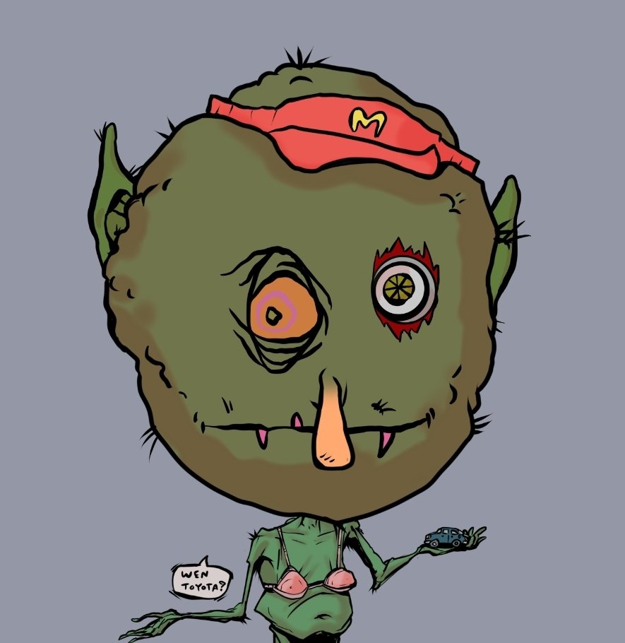 CryptoNFTs's tweet photo. With @McDonalds picking up the Goblins culture in good fun, it's time for @Toyota.... Calling 📞 those at @Toyota to come join the @goblintownwtf !!.... There's never been a better time for Toyota to join and embrace the Web3 innovations going on right now. https://t.co/qWRe3D0hfM