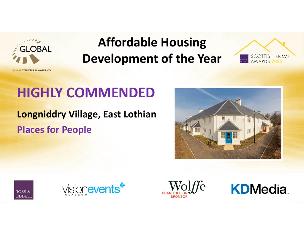 homeawards's tweet photo. The HIGHLY COMMENDED award for Affordable Housing Development of the Year sponsored by @GHWLimited is Longniddry Village, East Lothian by @placesforpeople #homeawards #scottishhomeawards https://t.co/0FWu9WcO2E