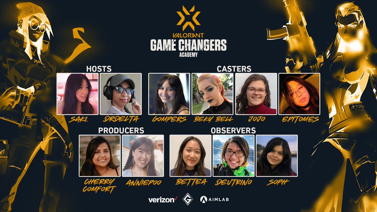 Galorants (@galorants) on Twitter photo Introducing our broadcast talent for this weekend's #VCTGameChangers Academy! ๐ฅ
HOSTS
๐ค @ReactTeng
๐ค <a href="/drDelta150/">Lynne "drDelta"</a>
CASTERS
๐๏ธ <a href="/gompersx/">Gompers</a>
๐๏ธ <a href="/bekybear/">beky bell ๐ซ</a>
๐๏ธ <a href="/MsJosieKK/">Josie Kelpsas</a>
๐๏ธ <a href="/epitomestv/">tala! ๐๐๏ธ</a>
OBSERVERS
๐ฅ <a href="/bettea22/">bettea</a>
๐ฅ <a href="/Deutrin0/">Sophie ''Deutrino''</a>
๐ฅ <a href="/soph_obs/">soph !</a>
PRODUCERS
๐ฌ <a href="/CherryComfort_/">Cherry Comfort ๐</a>
๐ฌ <a href="/anniepoo_/">anniepoo</a> Introducing our broadcast talent for this weekend's #VCTGameChangers Academy! ๐ฅ
HOSTS
๐ค @ReactTeng
๐ค <a href="/drDelta150/">Lynne "drDelta"</a>
CASTERS
๐๏ธ <a href="/gompersx/">Gompers</a>
๐๏ธ <a href="/bekybear/">beky bell ๐ซ</a>
๐๏ธ <a href="/MsJosieKK/">Josie Kelpsas</a>
๐๏ธ <a href="/epitomestv/">tala! ๐๐๏ธ</a>
OBSERVERS
๐ฅ <a href="/bettea22/">bettea</a>
๐ฅ <a href="/Deutrin0/">Sophie ''Deutrino''</a>
๐ฅ <a href="/soph_obs/">soph !</a>
PRODUCERS
๐ฌ <a href="/CherryComfort_/">Cherry Comfort ๐</a>
๐ฌ <a href="/anniepoo_/">anniepoo</a>