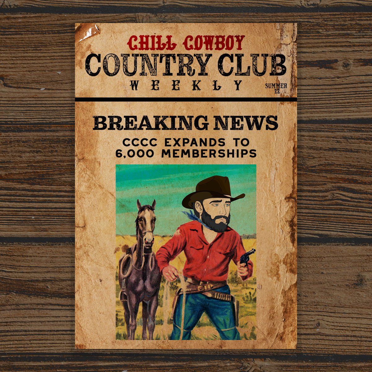 ChillCowboyCC's tweet photo. Y’all are excited. We’re excited. So we’re increasing our collection to 6,000 NFTs.

See you on launch day ❤️ https://t.co/xQc6KW5Psv