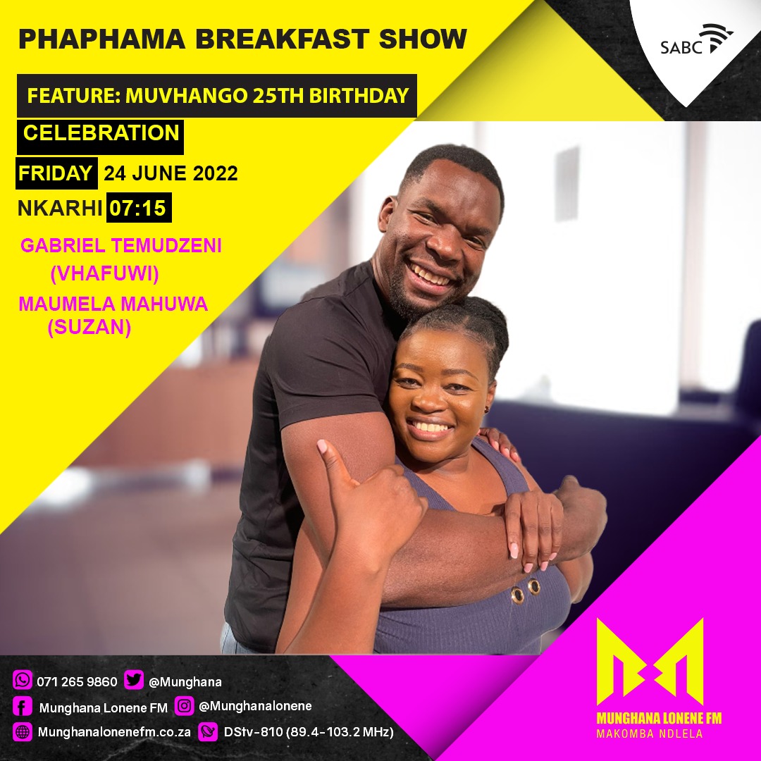 phaphamamlfm's tweet photo. U nga kayeli loko hi bula na @TemudzaniG na @IamMaumela hi 07h15 @MuvhangoSA yi tlangela #57Years @Munghana @Djbrianrikhotso @ConnyMikateko na @Djsoulcrusher #PhaphamanaMunghana https://t.co/k5iuSIWPIQ