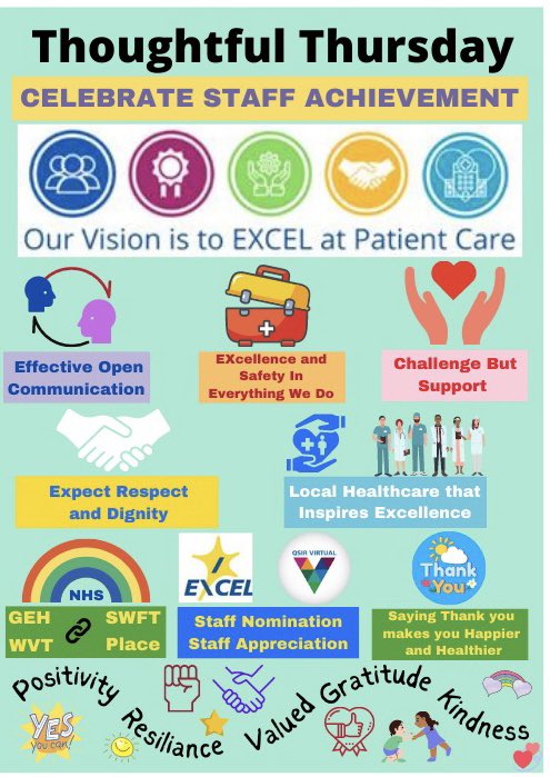 NHSFabFriday's tweet photo. #ThoughtfulThursday & tomorrow at #FabFriday we’ll announce the #IEXCEL winners for May + some special 🗣#Shoutouts 🤐. Is there someone or a Team you’d like to say thank you to? #IEXCEL, #Greatex #StaffAchievements #StaffAppreciation @GEHNHSnews https://t.co/gGajJy6Bvi