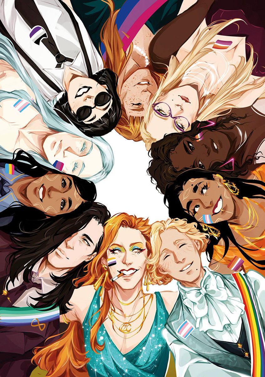 CalicotZC's tweet photo. ~ HAPPY PRIDE MONTH 🌈 Little Artwork Ft. Some of my multiple Webcomics LGBTQ+ OCs 🌸💕 #PrideMonth https://t.co/CkgCXBjbDi